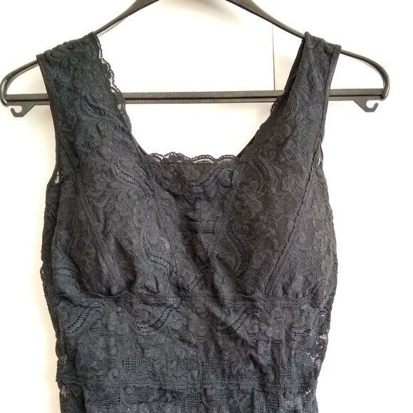 vintage 80s NWT black lace knit bodysuit - Picture 2 of 14